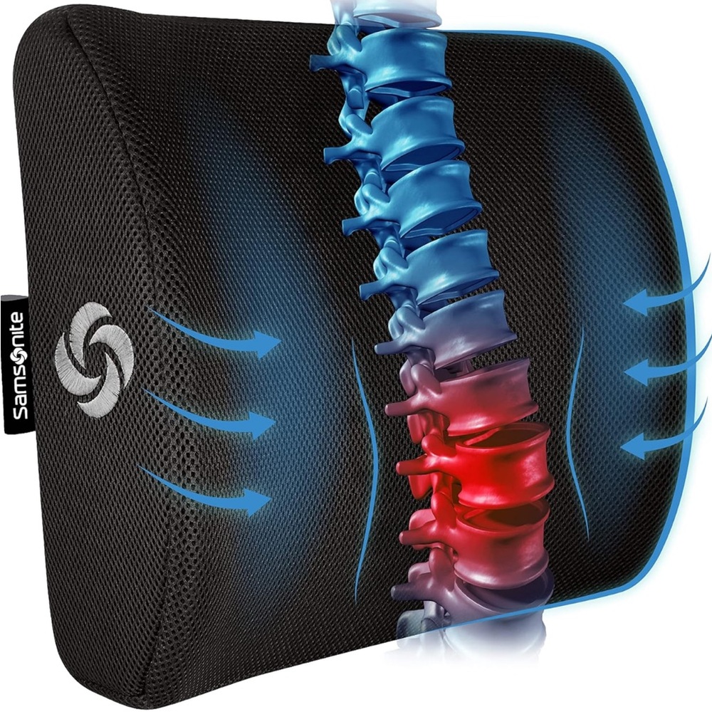 SAMSONITE Lumbar Support Pillow, Ergonomic